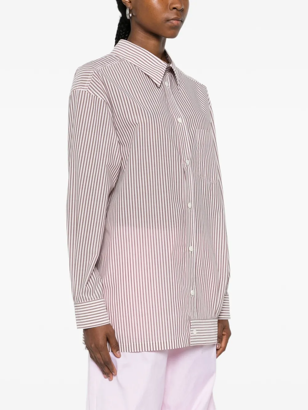 Issey Miyake Striped Shirt In Pink