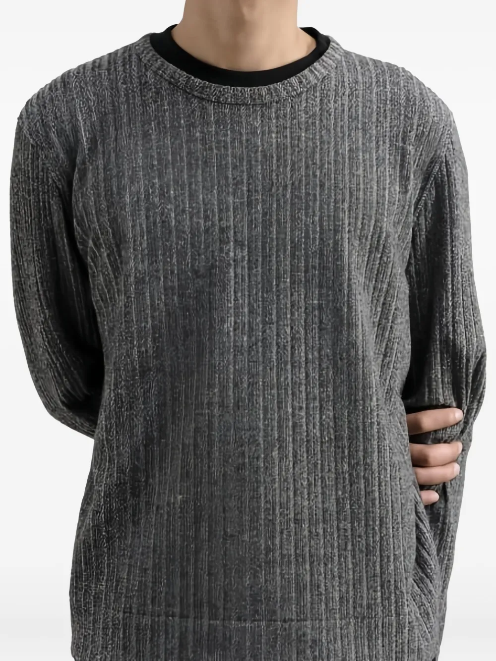 Ymc You Must Create X Ribbed Sweatshirt In Gray