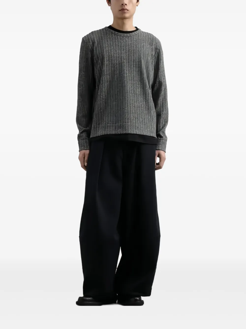 YMC X ribbed sweatshirt - Grijs
