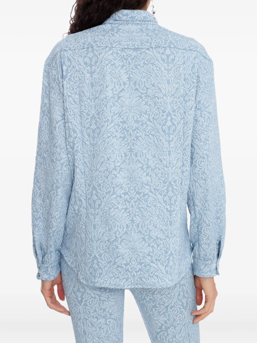 Amir Slama x Astrid blouse met bloemen-jacquard Blauw