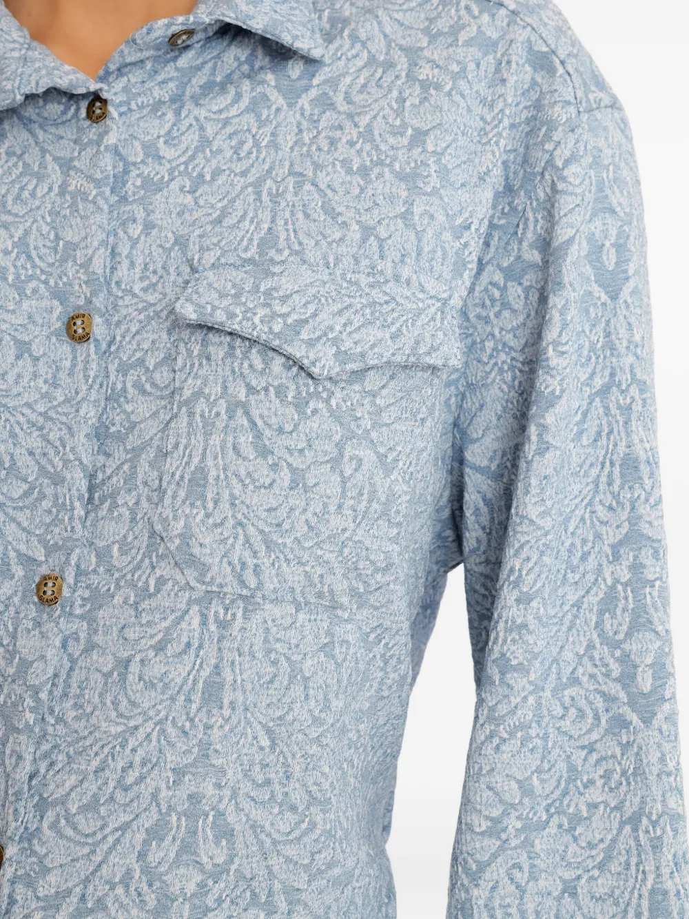Amir Slama x Astrid blouse met bloemen-jacquard Blauw
