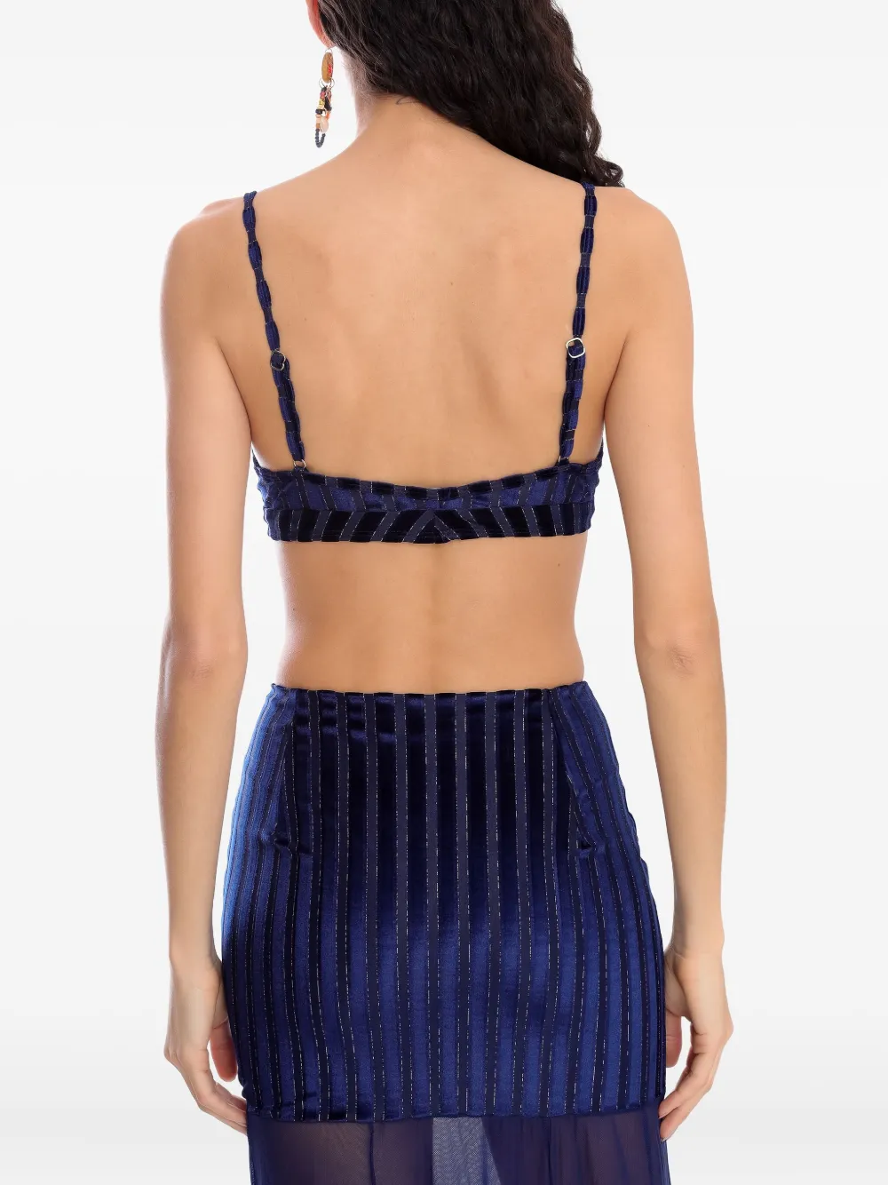Amir Slama X Astrid Striped Crop Top In Blue