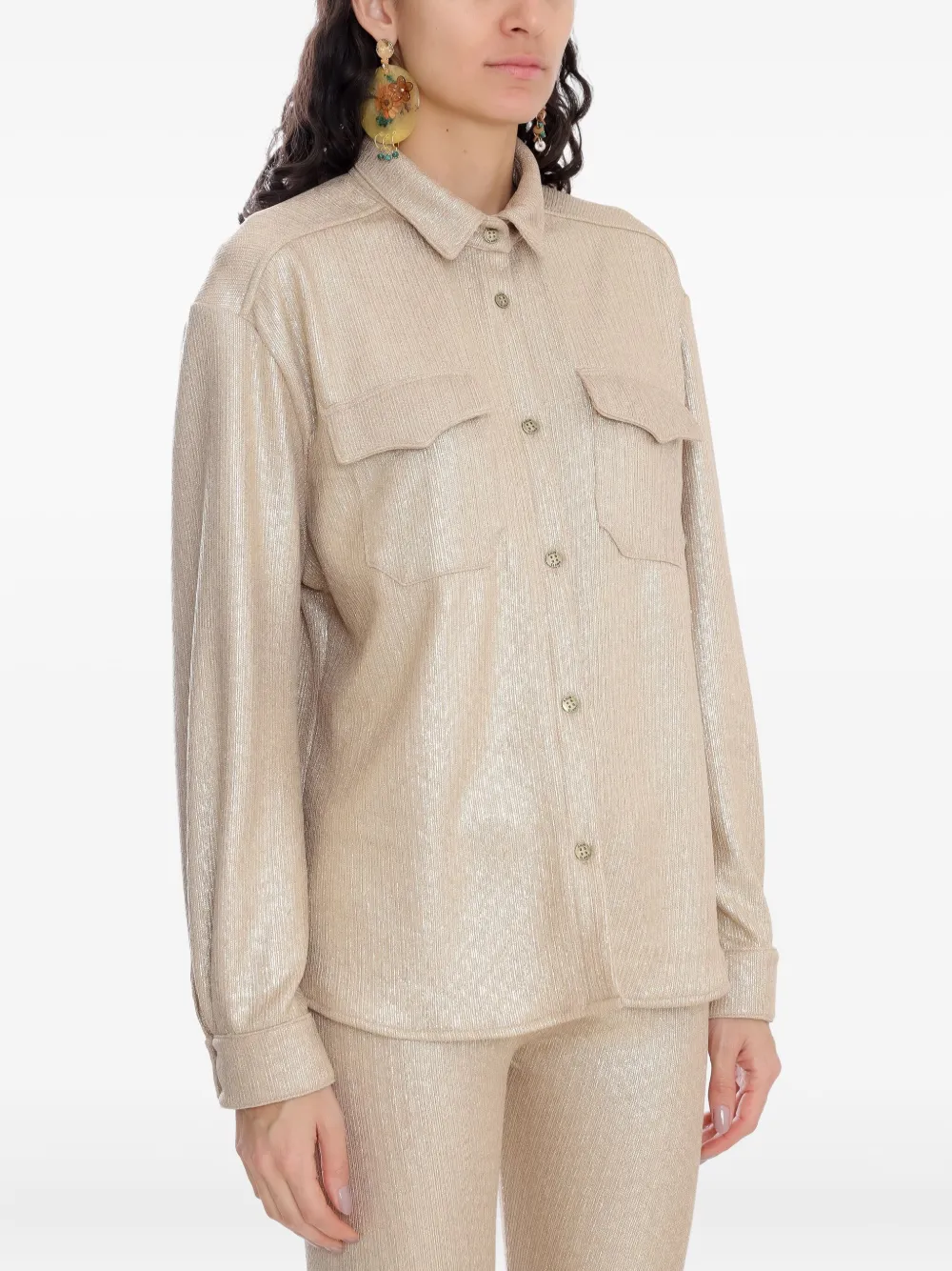Amir Slama X Astrid Glitter-detail Shirt In Neutral