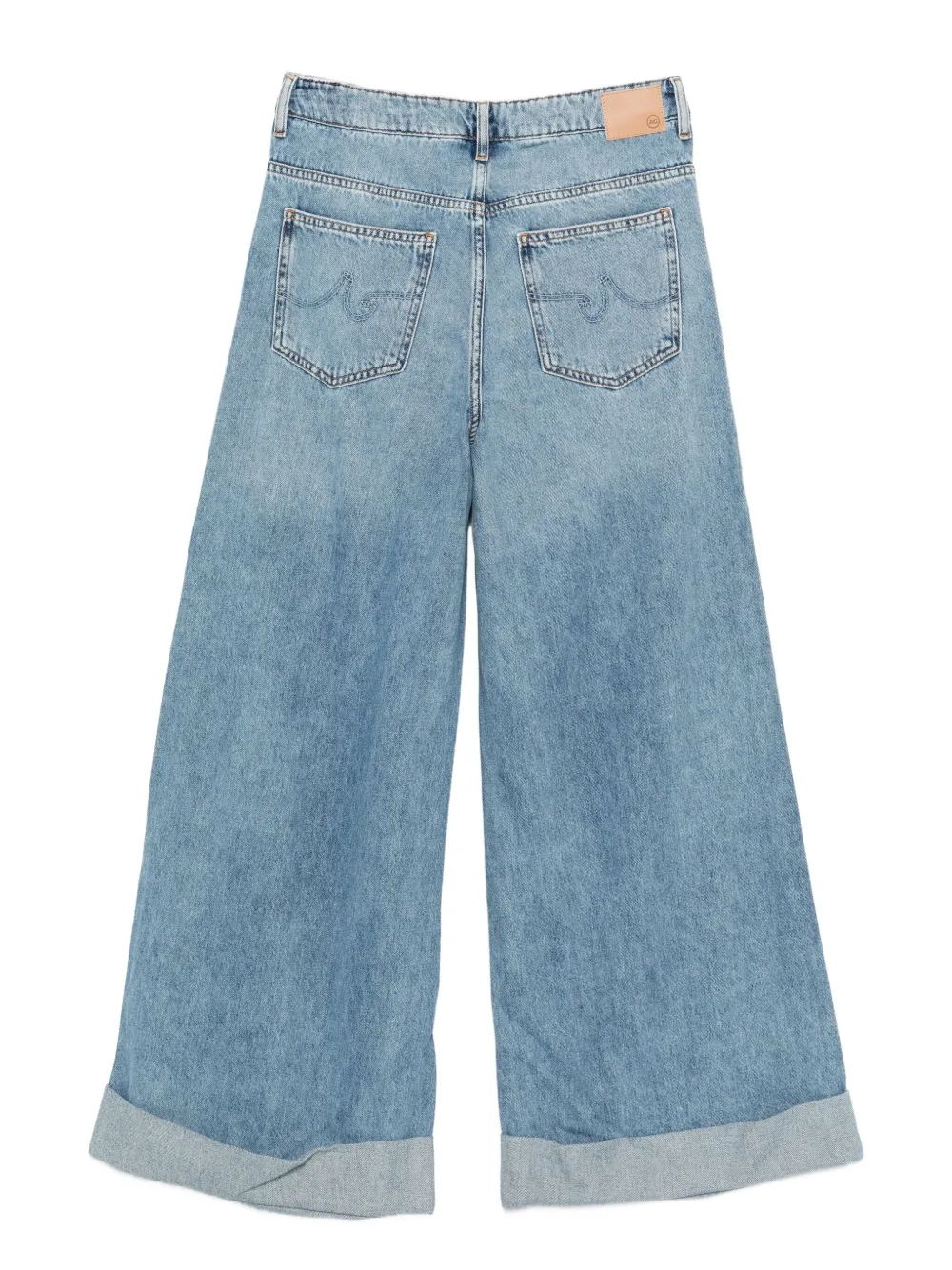 AG Jeans whiskering-effect cuffed jeans - Blauw