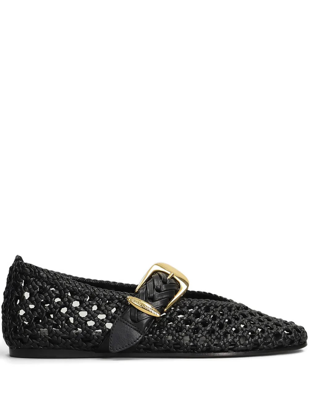 Zimmermann Helix Woven Buckle Ballet Flats In Black