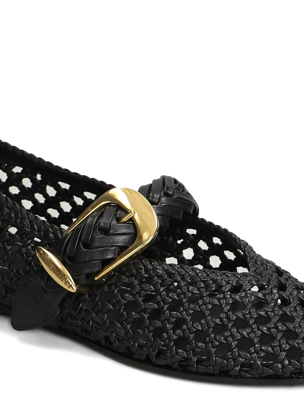 Zimmermann Helix Woven Buckle Ballet Flats In Black