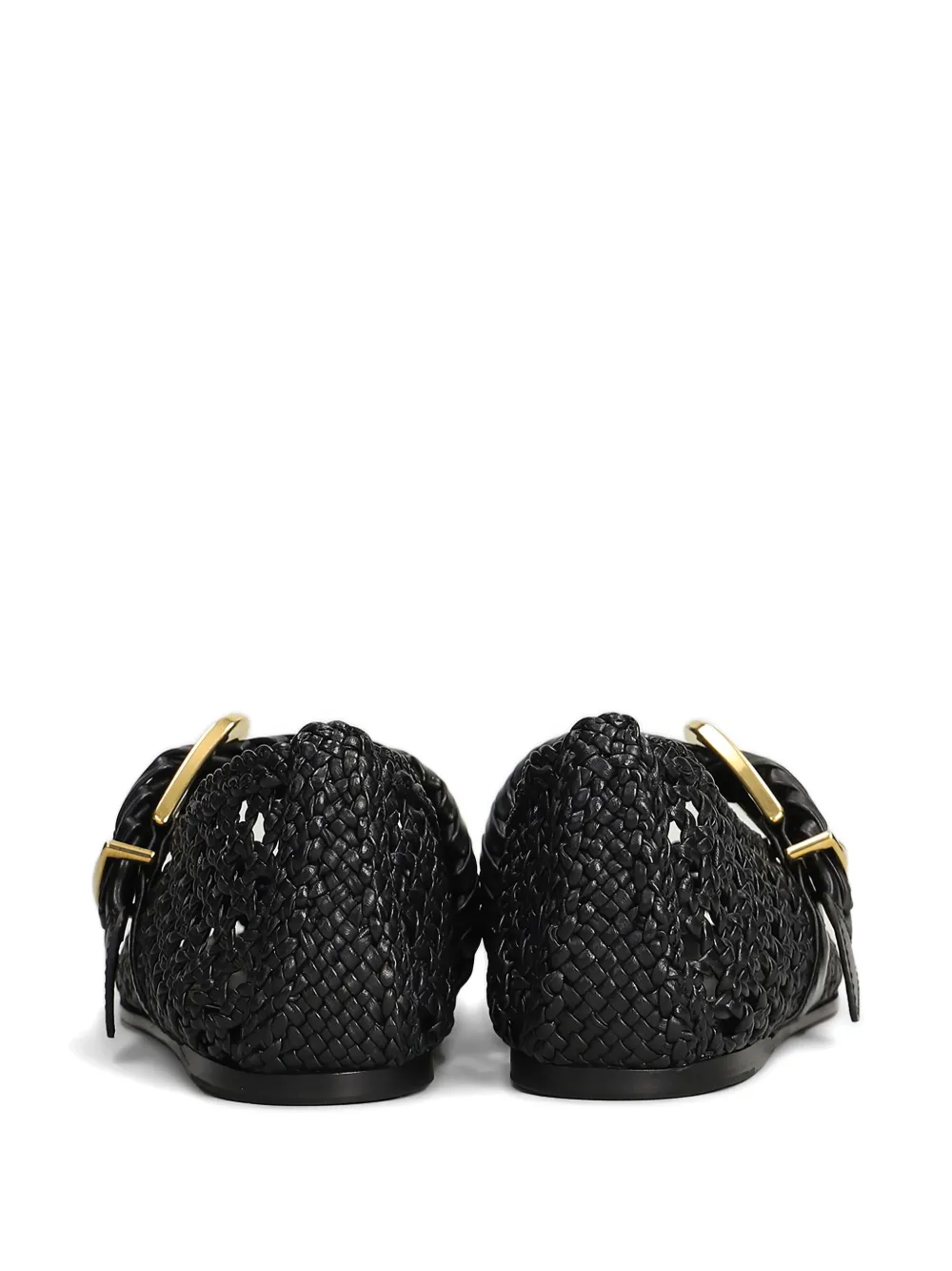 Zimmermann Helix Woven Buckle Ballet Flats In Black
