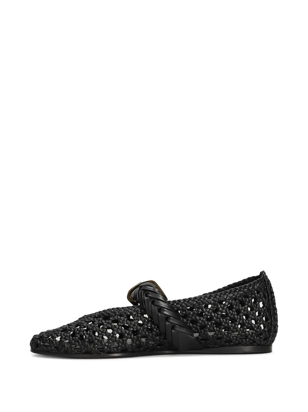 Zimmermann Helix Woven Buckle Ballet Flats In Black