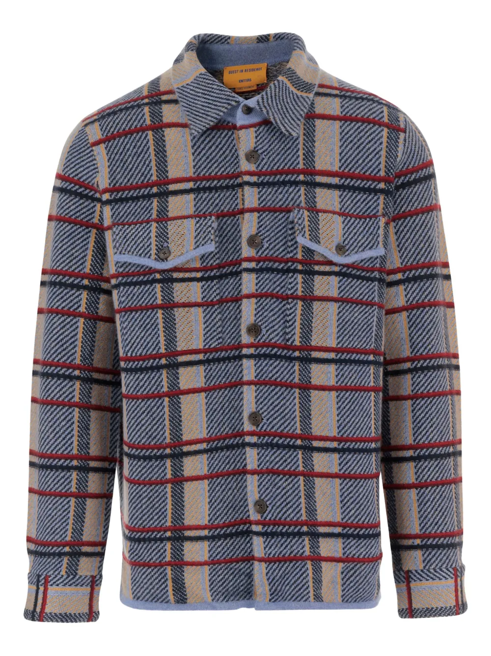Guest In Residence check patch-pocket shirt - ブルー Guest In Residence check patch-pocket shirt - ブルー