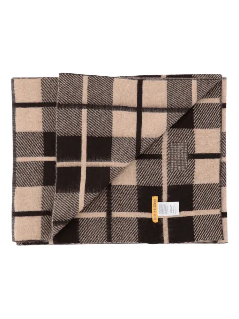 Guest In Residence checked cashmere-wool scarf