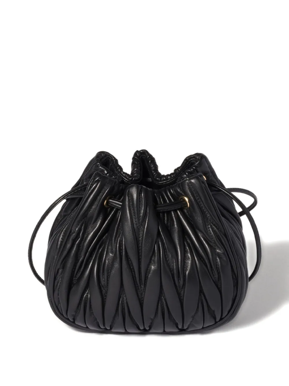 Miu Miu Matelassé nappa leather pouch - Zwart