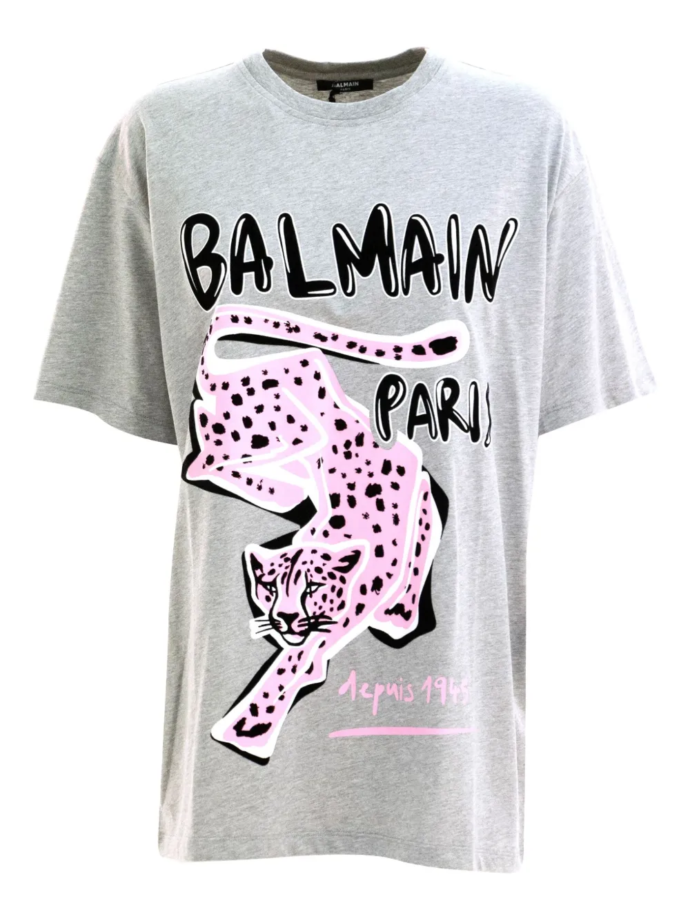 Balmain Leopard-graphic T-shirt In Multi