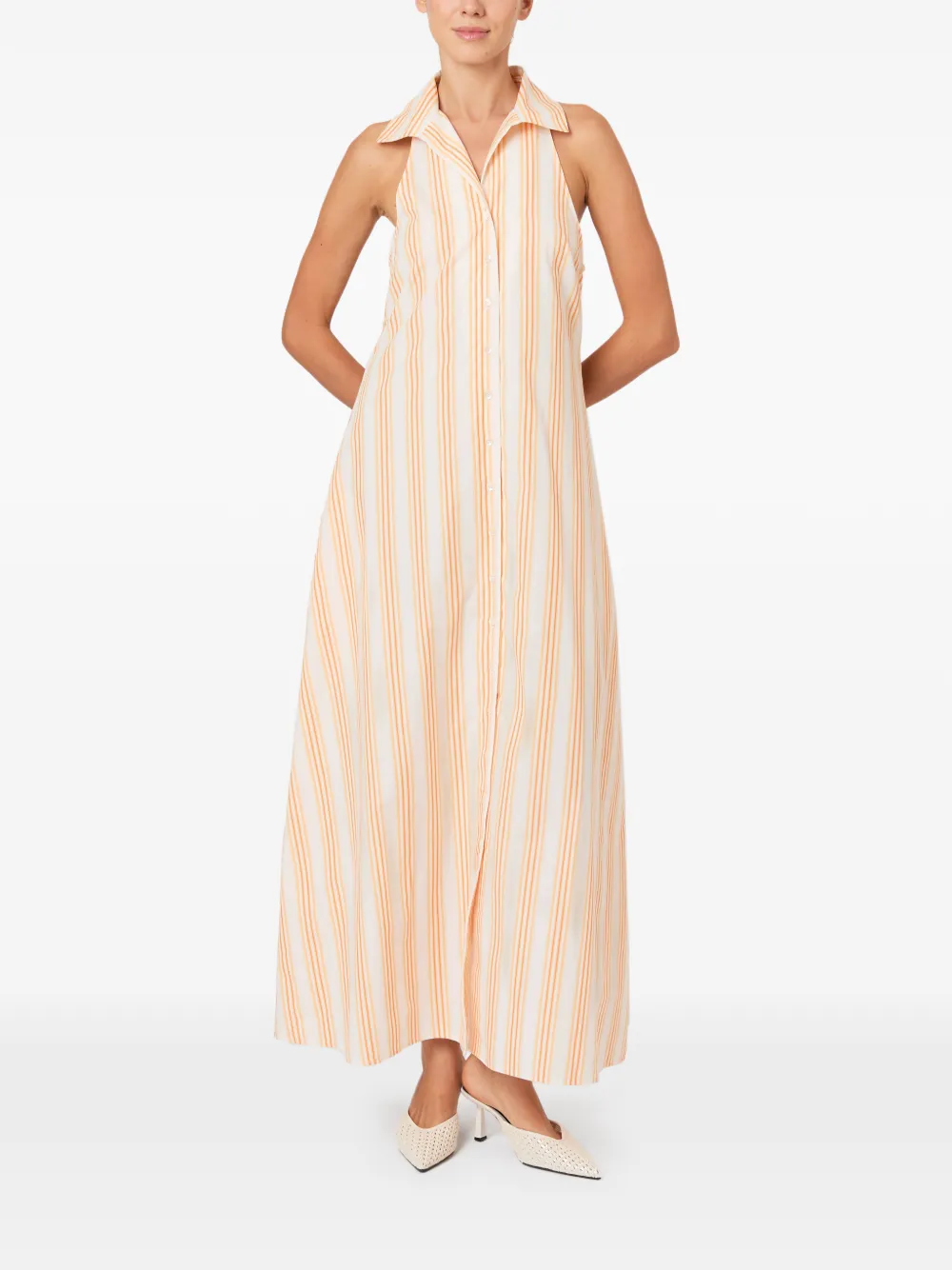 Rosie Assoulin Take It or Sleeveless jurk Beige