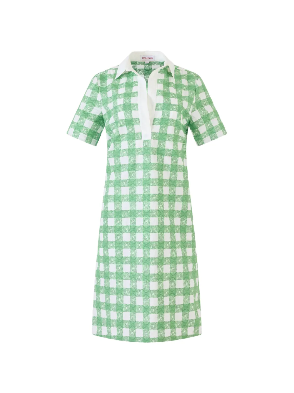 Rosie Assoulin embroidered gingham short dress - Verde