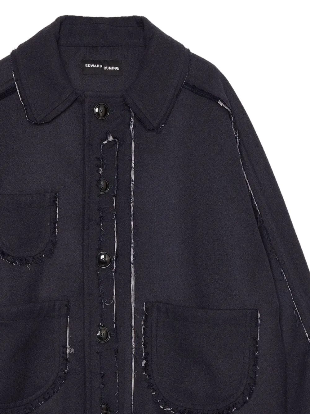Edward Cuming Frayed Jacket In Blue