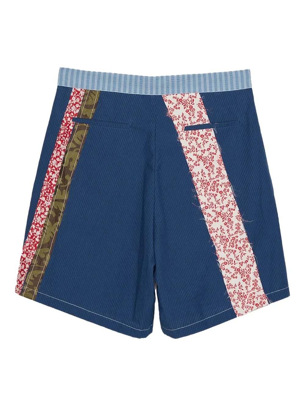 Edward Cuming patchwork performance shorts - Blauw