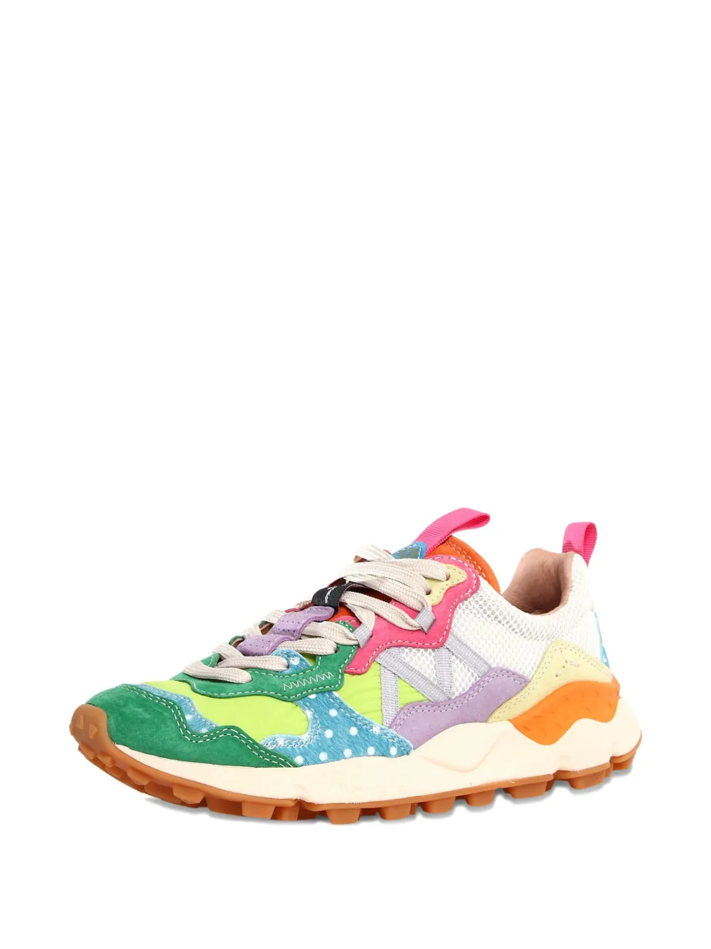 Flower Mountain Multi-panelled Polka-dot Sneakers In Multi