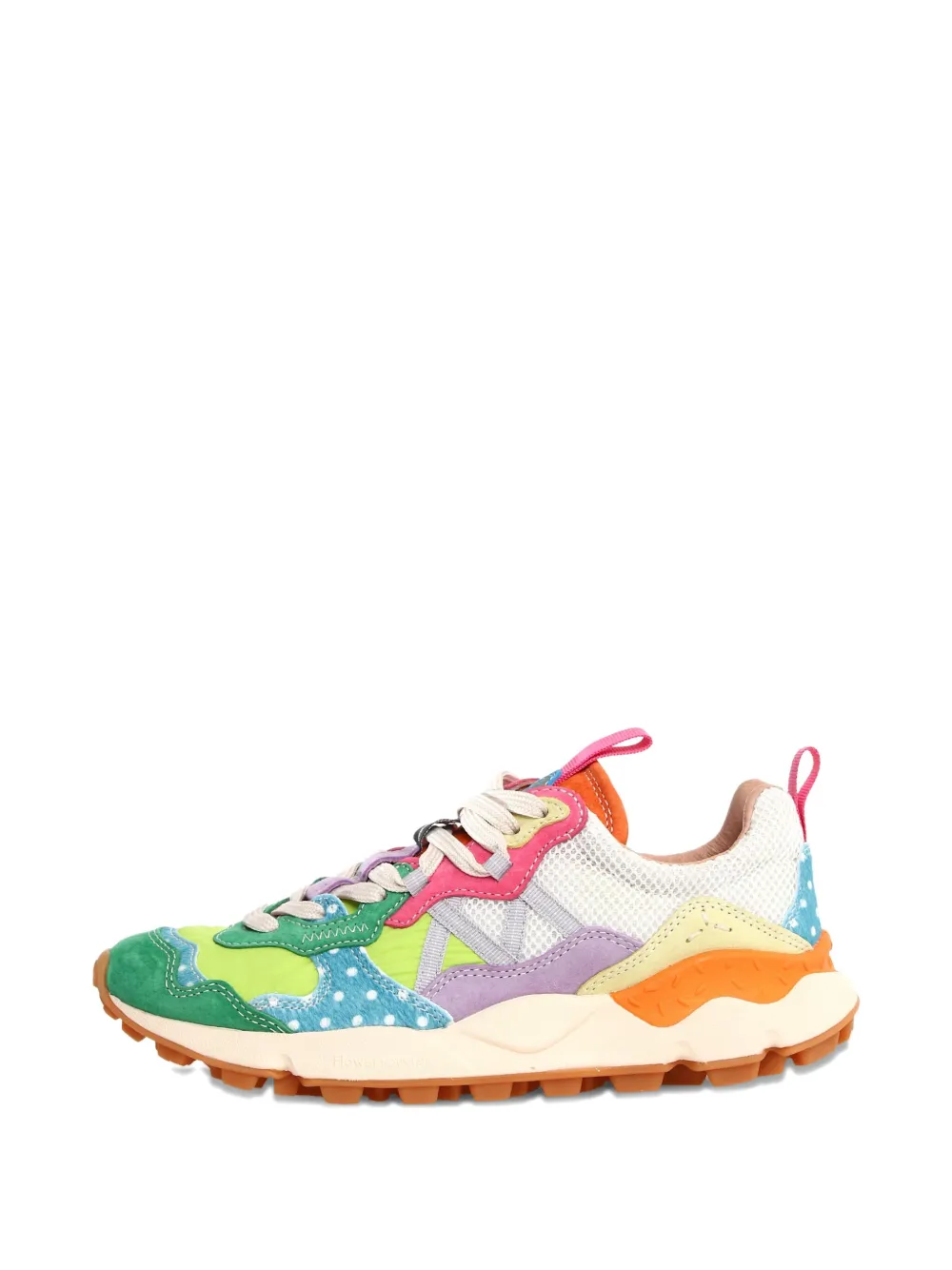 Flower Mountain Multi-panelled Polka-dot Sneakers In Multi
