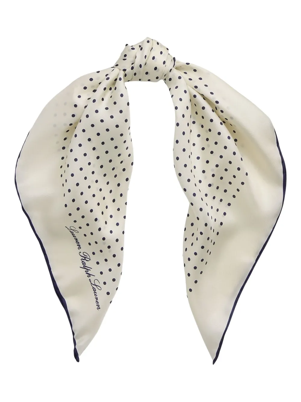Ralph Lauren Polka-dot Silk Scarf In White