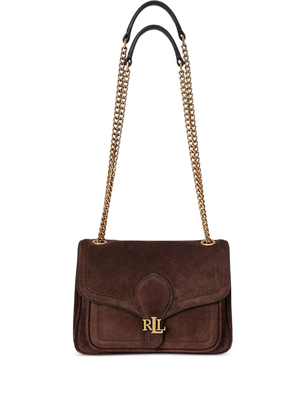 Lauren Ralph Lauren small Bradley suede shoulder bag - Marrone