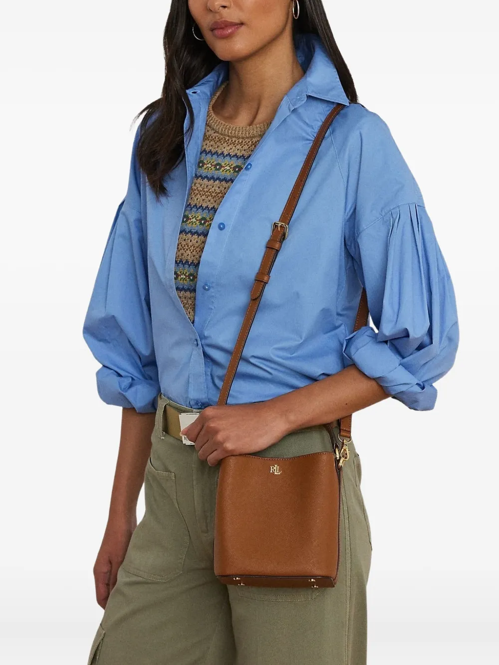 Ralph Lauren Reese Sm Bkt Bucket Bag Small In Brown