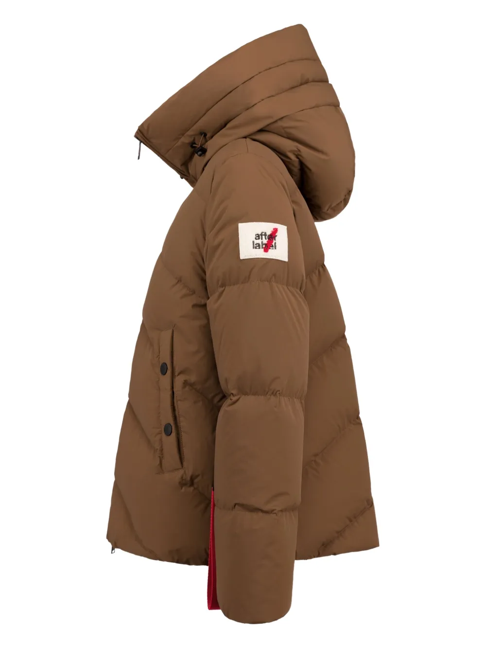 After Label Quilted Puffer Jacket In Brown