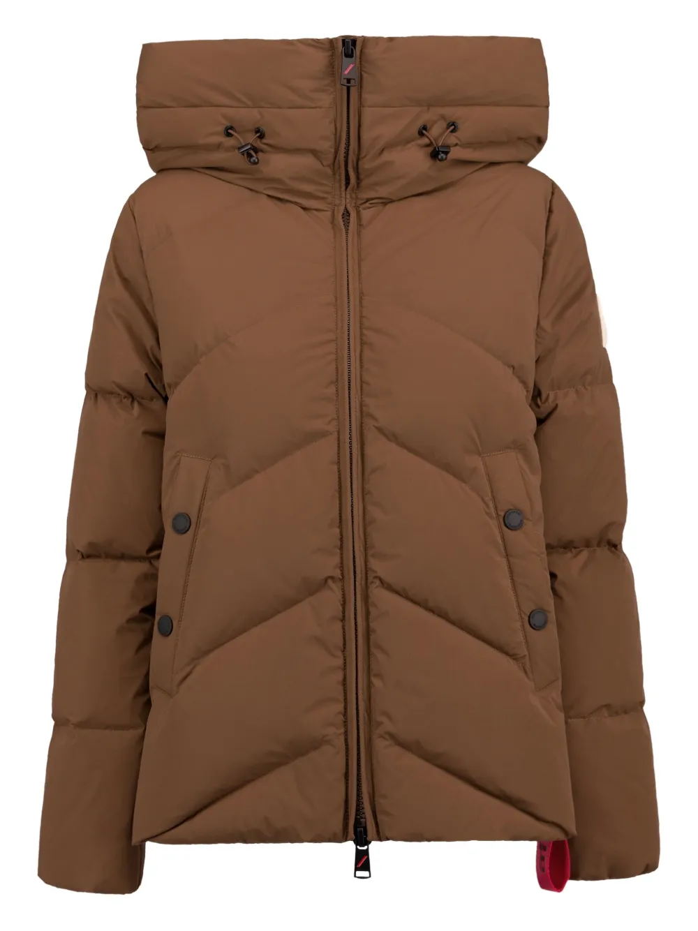 After Label Quilted Puffer Jacket In Brown