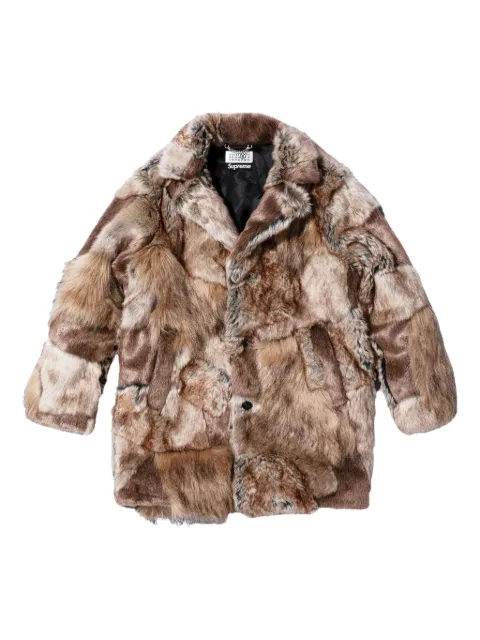 Supreme x MM6 Maison Margiela patchwork faux-fur coat