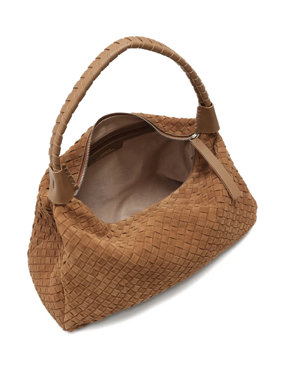 Sarah Chofakian Woven Bolsa Wool Shoulder Bag In Brown