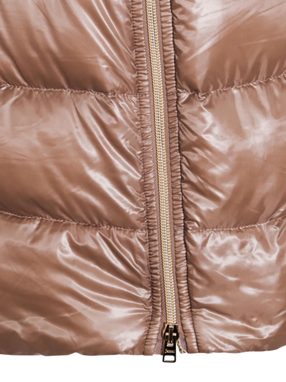 Herno Quilted Zip-up Coat In Brown