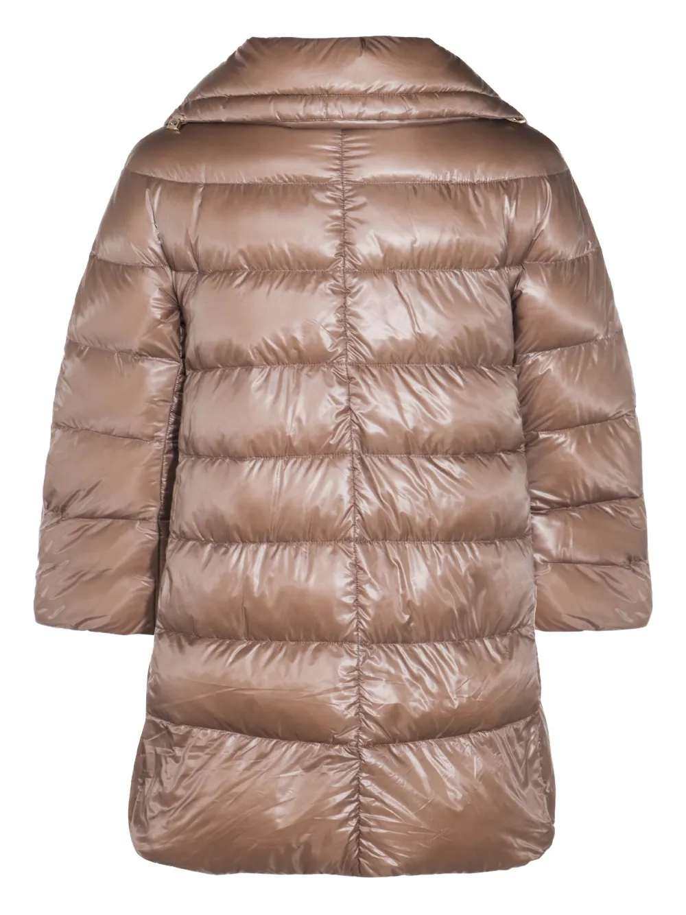 Herno Quilted Zip-up Coat In Brown