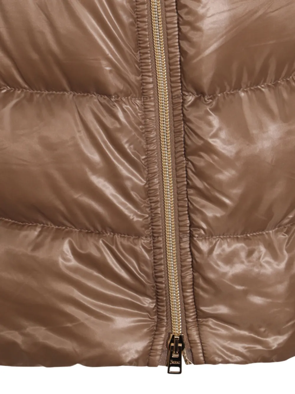 Herno Quilted Zip-up Coat In Brown