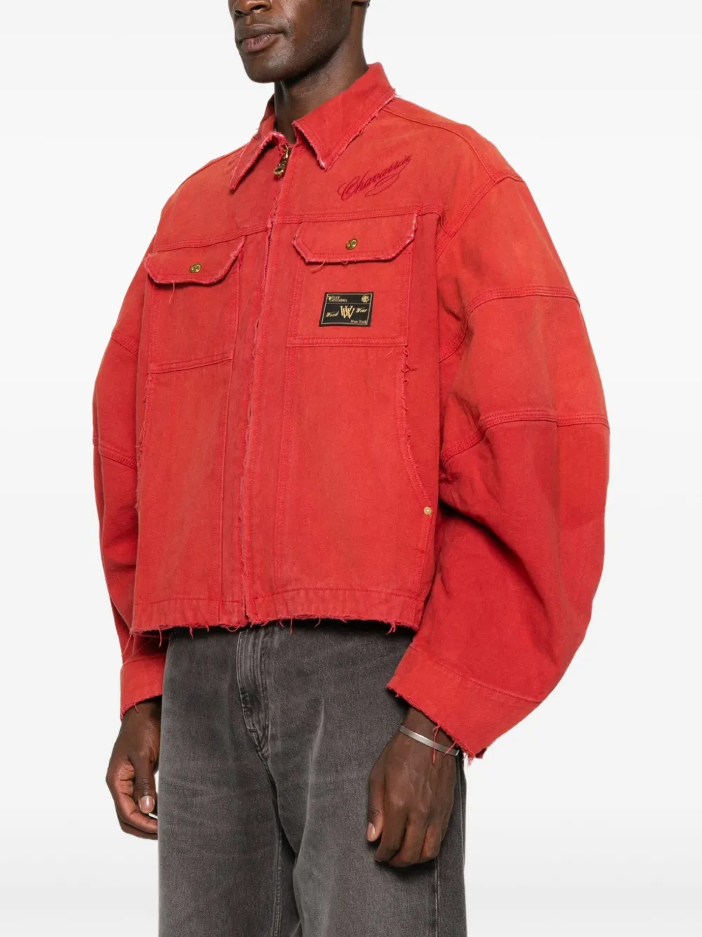  Willy Chavarria Logo-detail Piping Jacket - Red 