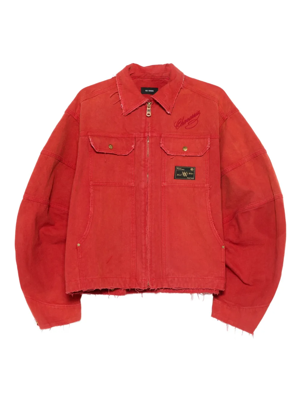 Willy Chavarria logo-detail piping jacket | Red | Image 1