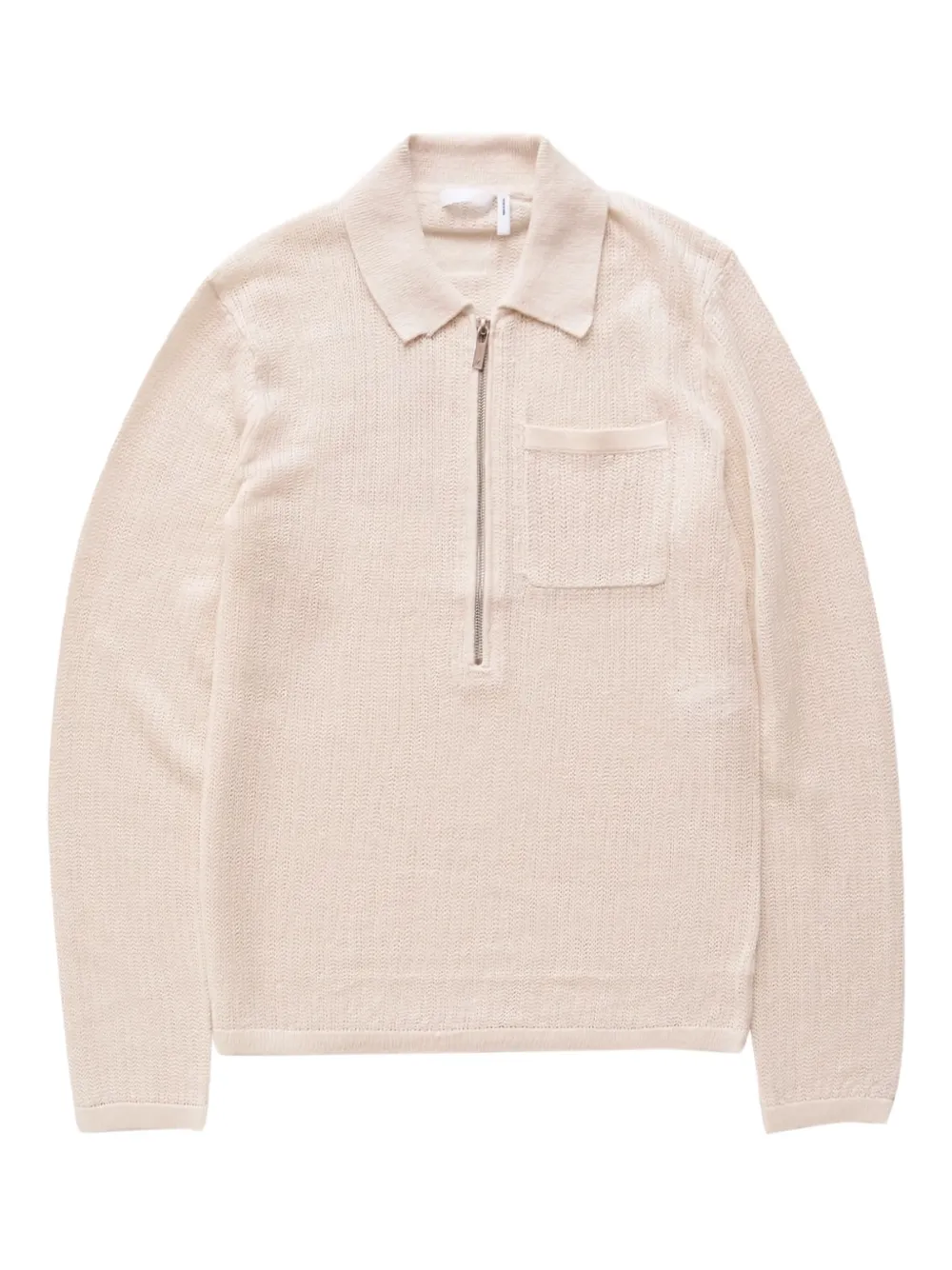 Helmut Lang zip long-sleeve polo sweater - ニュートラル Helmut Lang zip long-sleeve polo sweater - ニュートラル