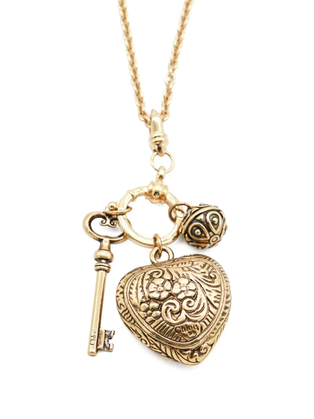 Chloé Victorian Charm Necklace In Gold