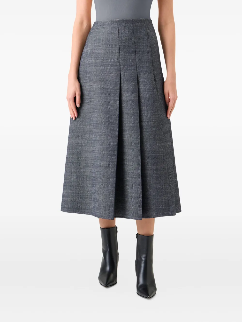Akris Pleated  Skirt - Grijs