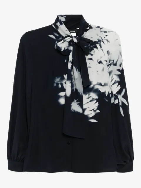 Akris wildflower-print silk shirt
