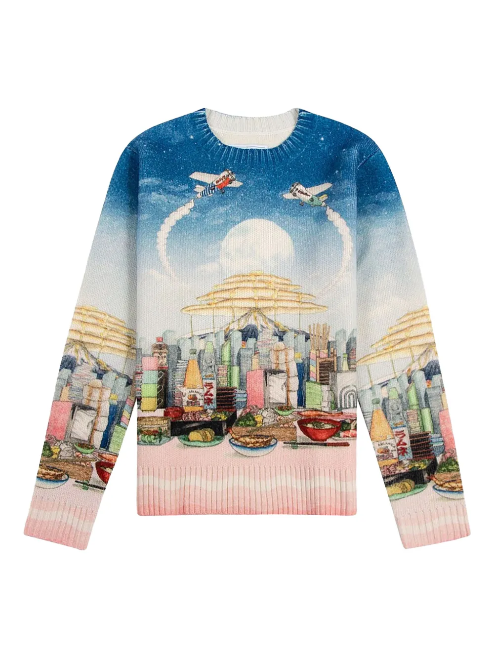 Casablanca Casa Cafe graphic sweater - ブルー Casablanca Casa Cafe graphic sweater - ブルー