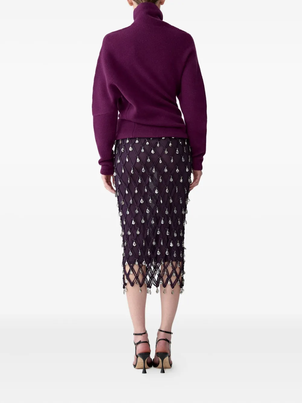 Carolina Herrera Asymmetric Turtleneck Sweater In Purple