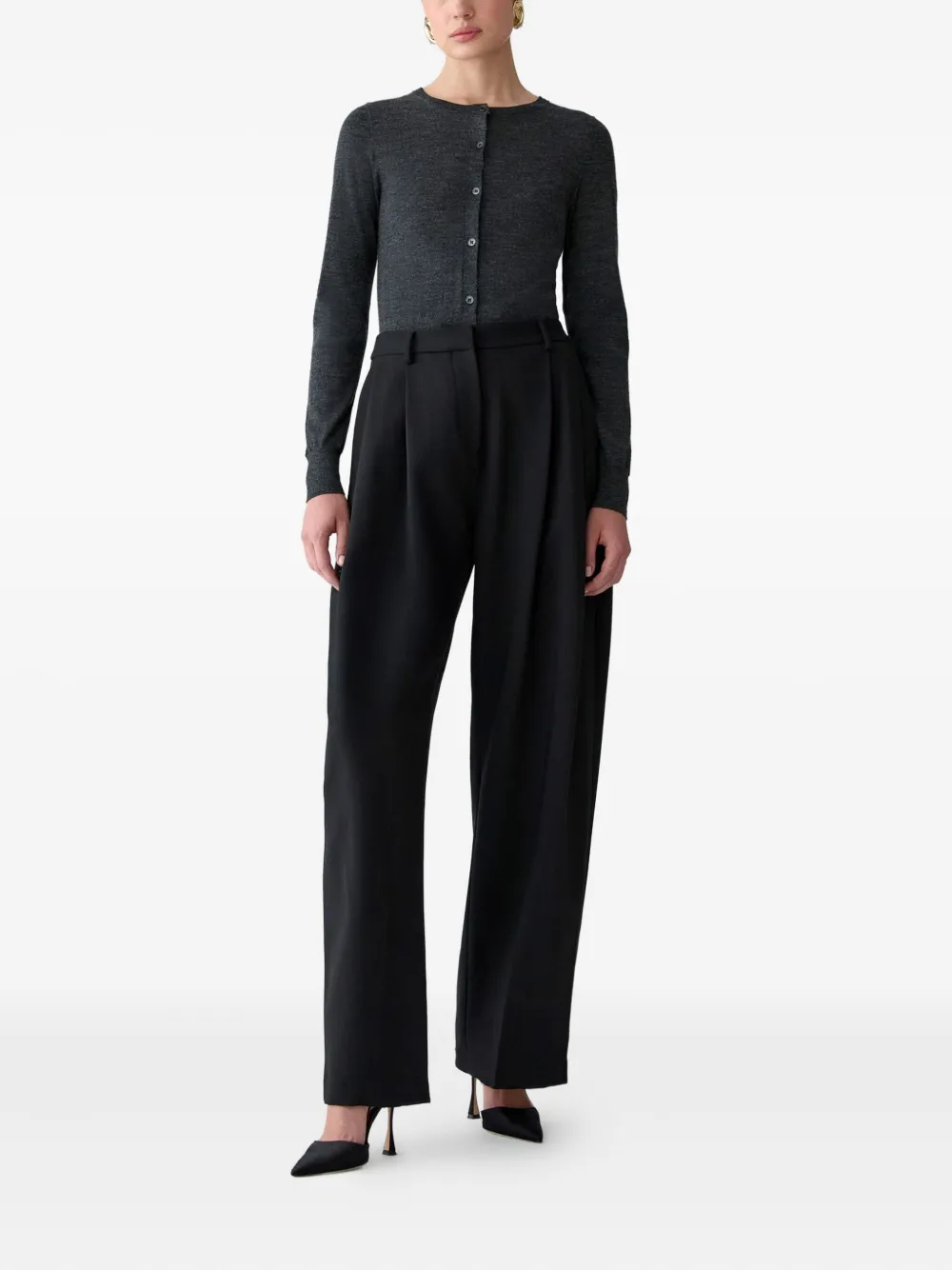 Carolina Herrera Mélange-effect Cardigan In Gray