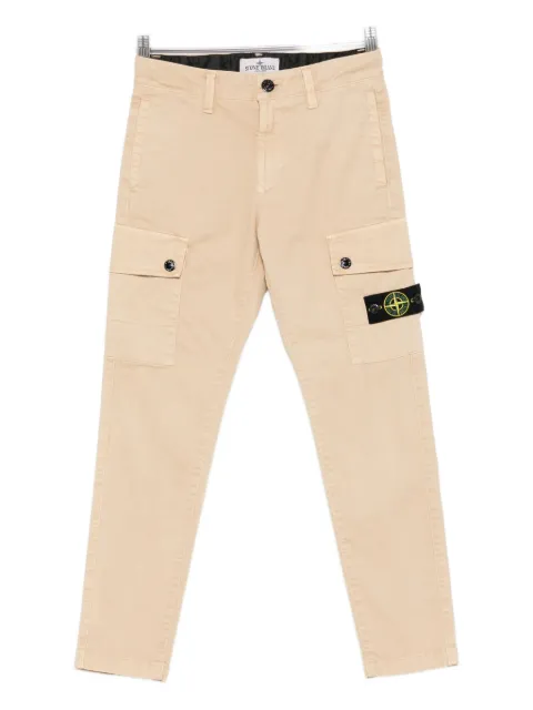 Stone Island Junior logo-patch tapered trousers