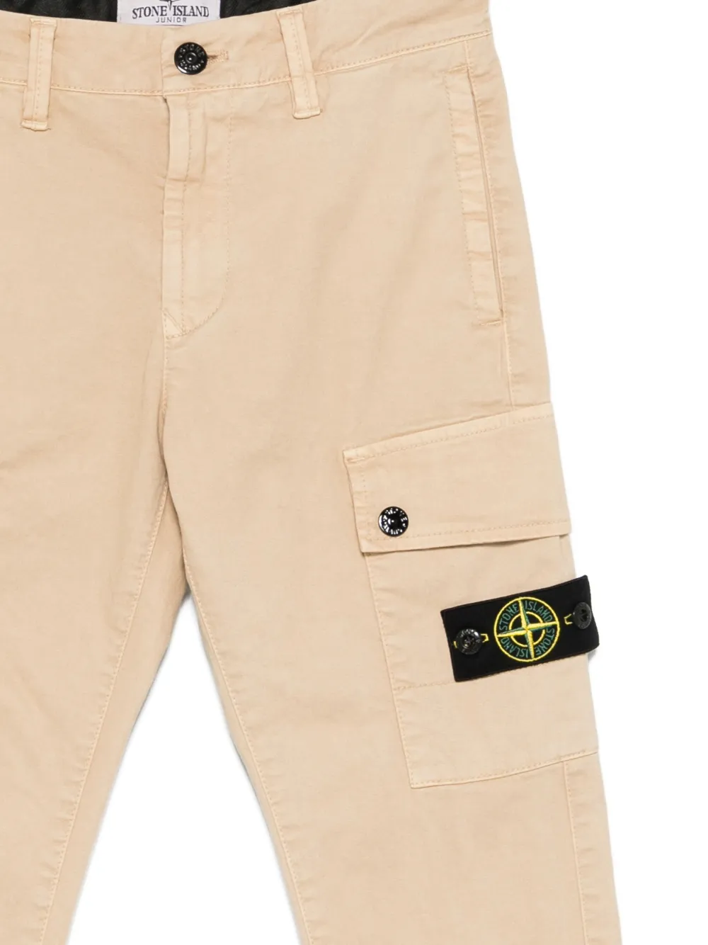 Stone Island Junior Broek met logopatch Beige