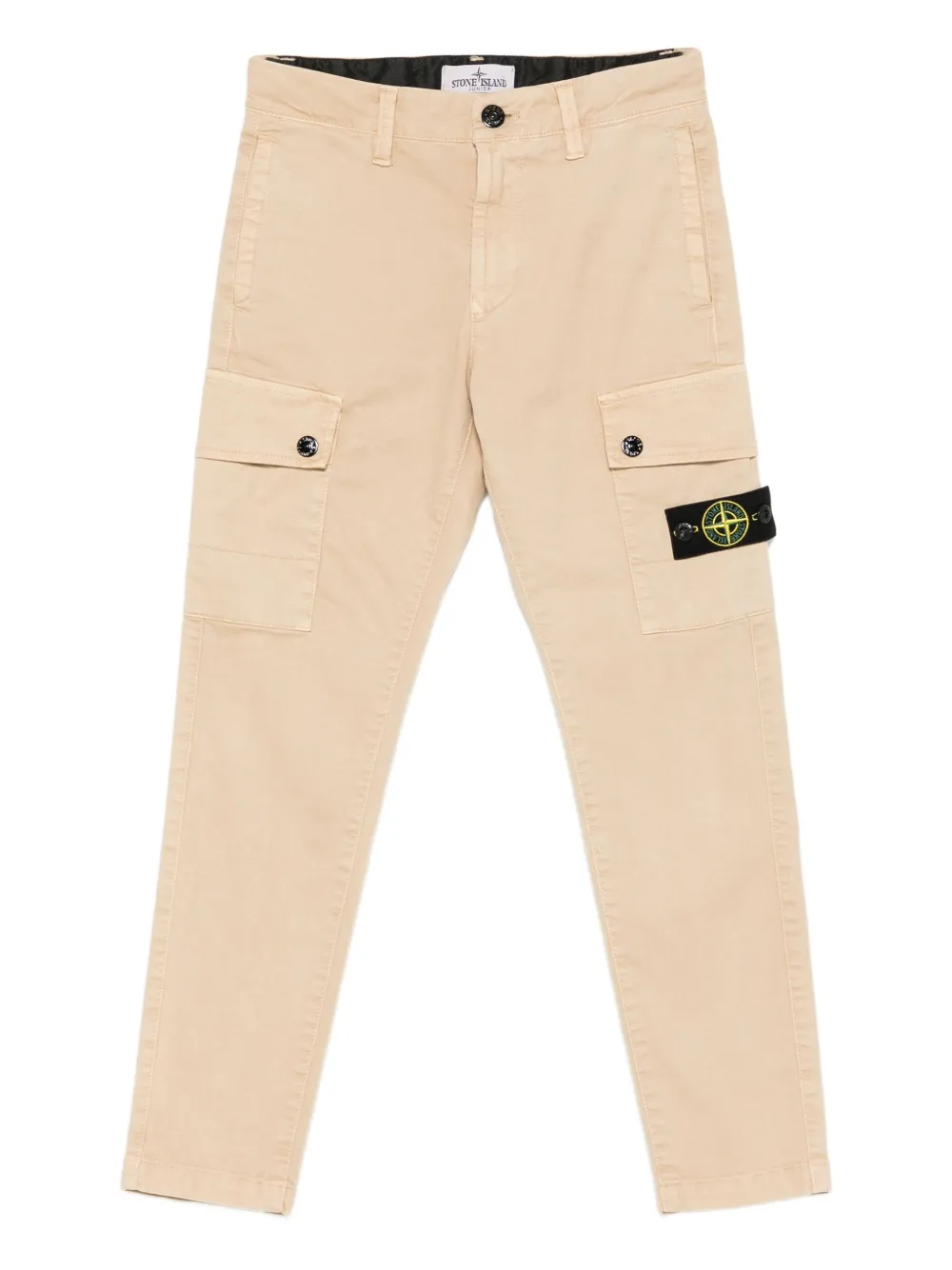 Stone Island Junior logo-patch tapered trousers | Neutrals | Image 1