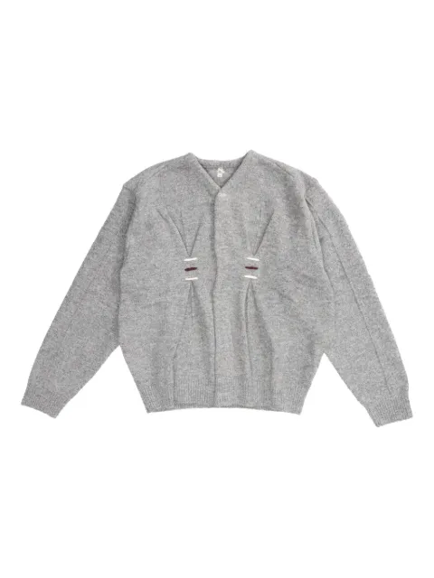 Ader Error pleated-detail wool cardigan