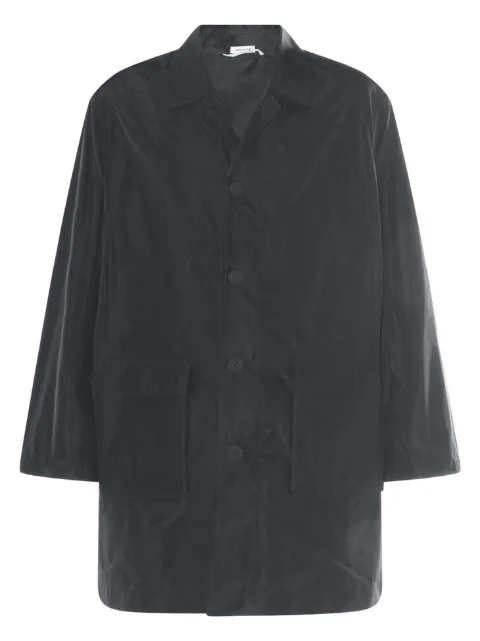Thom Browne logo-print single-breasted coat