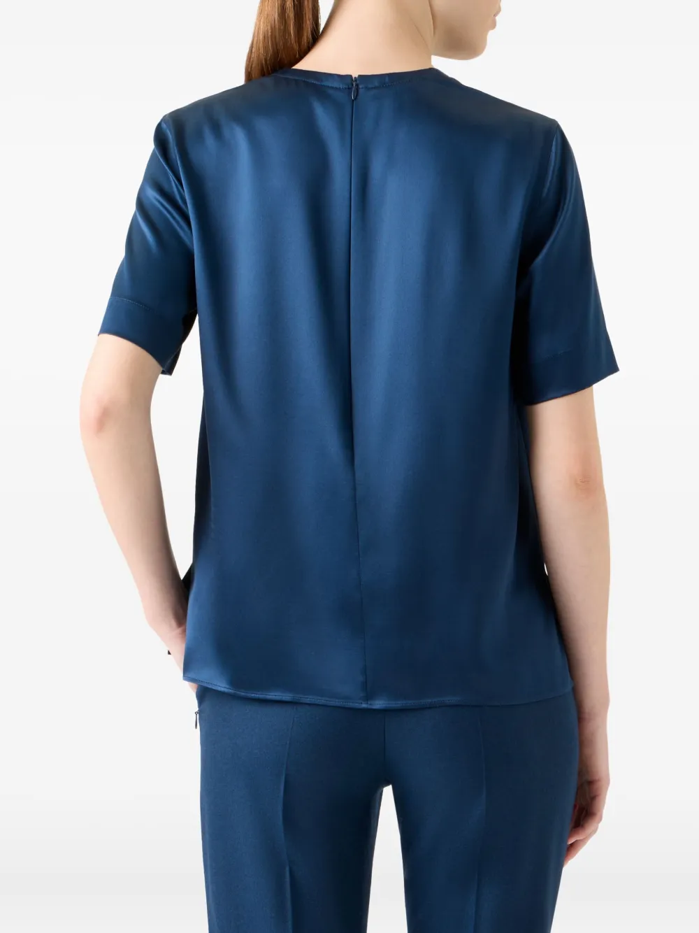 Akris Top met korte mouwen Blauw
