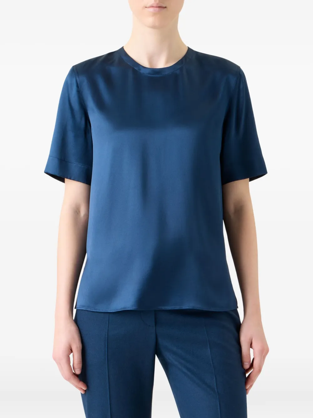Akris Top met korte mouwen Blauw