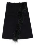 Plan C feather-detailing midi skirt - Black