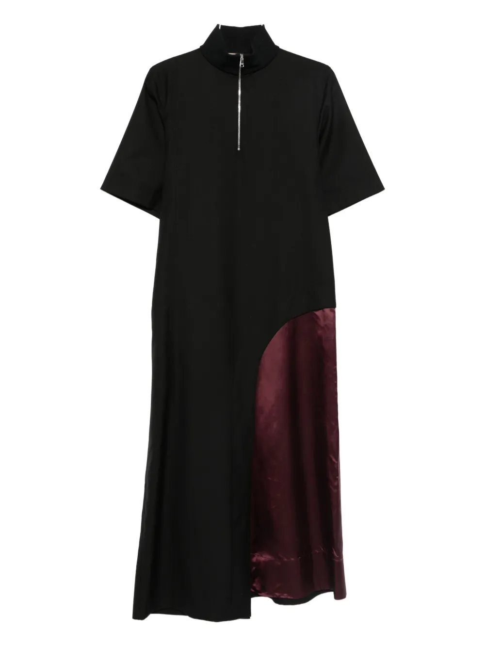 Plan C Panelled Midi Dress In Black